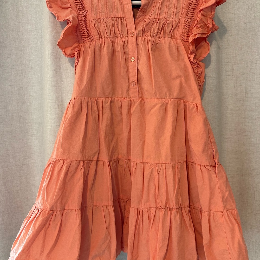 fab'rik Coral Tiered Ruffle Dress